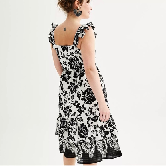 Draper James Floral Flutter Sleeve Midi Dress - Picture 2 of 8